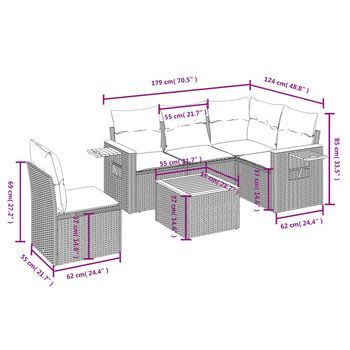 Conjunto De Sofá Exterior (incluye Cojines, Juego De 6 Piezas)