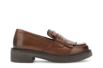 mocasines de piel con flecos tan 38
