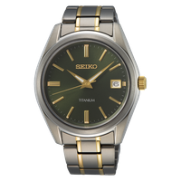 reloj titanio hombre clasico seiko neoclassic titanium sur377p1 402mm 100m wr correa y caja de titanio  cristal de zafiro