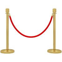 homcom juego de 2 postes separadores de acero inoxidable con cuerda de terciopelo roja de 15 m y base rellenable dorado