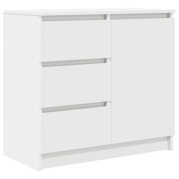 Aparador Con Cajón Blanco 71x35x65 Cm Madera De Ingeniería