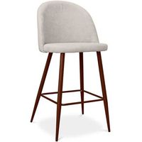 taburete tapizado en tela - diseno escandinavo - 66cm- evelyne  crema