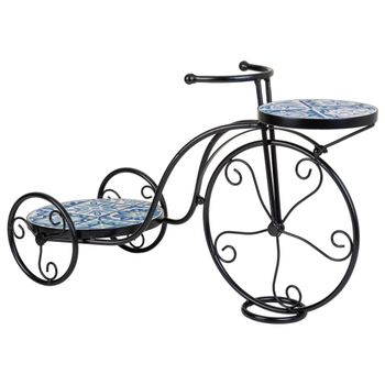 Soporte bici de mosaico y forja negro 67x26.5x43