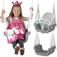 columpio de cubo con elefante 3 en 1 de ricokids gris y blanco