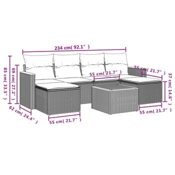 Conjunto De Comedor De Patio (con Cojines, Juego De 7 Piezas)
