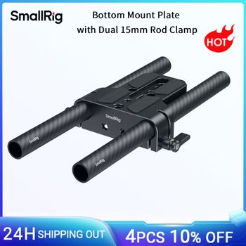 Placa de Montaje Inferior SmallRig con Abrazadera Doble para Varillas de 15mm para Sony A6500, A6600, A6300, para Canon R5, R6, para Sony A7SIII/A7III -5609