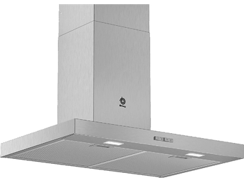 Campana decorativa - Balay 3BC076MX, Decorativa, 590 m3/h, 3 velocidades, 75 cm, Inox