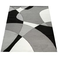 alfombra moderna diamora negro-blanco  80x150 cm