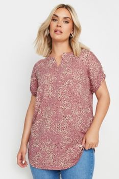 Yours Top Rosa Rubor Estampado, Mujer Curvy Y Tallas Grandes, Yours