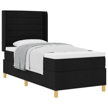 Cama Tapizada 203x93x128 Cm Madera - Negro