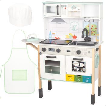 Woomax - Cocina De Madera Eléctrica Con Luz, Sonido Y Accesorios 60x30x97 Cm