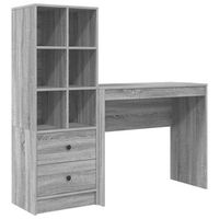 escritorio gris sonoma 1355 x 40 x 127 cm 2 uds vidaxl