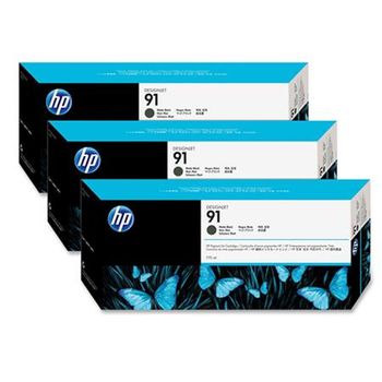 HP 91 Matte Black Original Ink Cartridge with Vivera Ink 3 Pack
