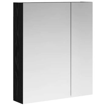 Armario Con Espejo De Baño | Mueble De Baño Roble Negro 60 X 14,5 X 70 Cm