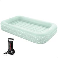colchon hinchable infantil con estructura extraible 107x168x25 cm azul