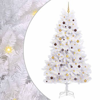 Árbol De Navidad Artificial 240 Cm Pvc Y Acero Blanco Vidaxl