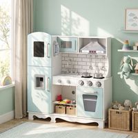 cocina de juguete infantil luces y sonidos realistas azul aiyaplay