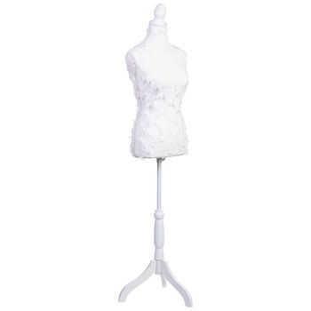 Maniquí De Madera Y Espuma 24x37.5x168h Cm Blanco Nieve