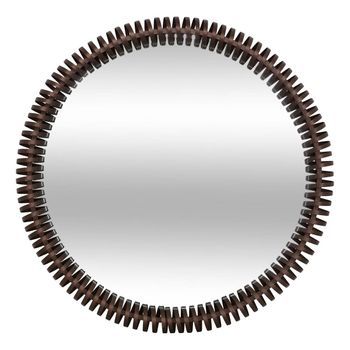 Espejo Redondo , 90 Cm De Diámetro, Marrón - Atmosphera Createur D'interieur