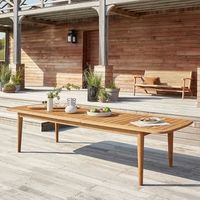 mesa de jardin extensible de madera teca maciza reciclada 1012 pers