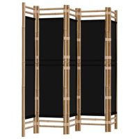 biombo biombo biombo abatible 5 paneles 200 cm bambu y lona negra dec031192