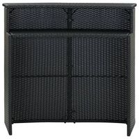 mesa alta de jardin  mesa de exterior ratan sintetico negro 120x55x110 cm