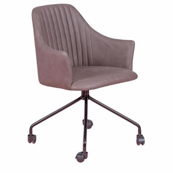 Silla de oficina tapizada en tela vintage, marrón