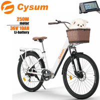 bicicleta electrica urbana cysum cityrun de 26 pulgadas bicicleta electrica urbana para mujer bateria de litio no extraible de 36v 10ah alcance de 70-90 km velocidad de 25 kmh bicicleta