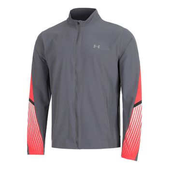 Under Armour Velociti Storm Chaqueta Para Correr Hombres-Gris,Rojo