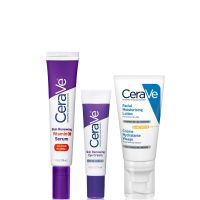 cerave daily care routine for first signs of ageing eye cream vitamin c serum and moisturiser with spf50