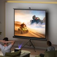 lienzo para proyector homcom con tripode de 84 pulgadas 43 pantalla de proyeccion portatil lienzos plegables con tripode para cine en casa camping