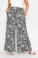 yours pantalon palazzo blanco y negro estampado mujer curvy y tallas grandes yours