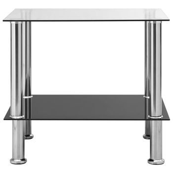 Mesa De Centro，mesa Auxiliar，mesita De Centro De Vidrio Templado Transparente 45x50x45 Cm