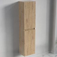 columna de bano suspendida 4 estantes 140 cm roble claro - lomazoo marbella