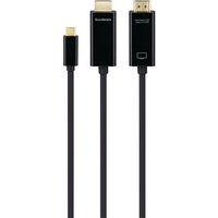 sandstrom level 1 usb type-c to hdmi cable - 1 m black