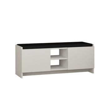 Banco zapatero 2 puertas y 2 nichos l110 cm - blanco