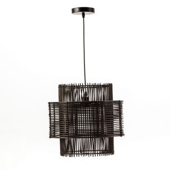 Lámpara de techo de ratán negro 40 cm E27 Els Banys