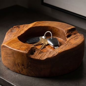Vacíabolsillos de madera marrón cm ø 21x6