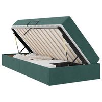 cama individual  cama para adulto  cama con almacenamiento y colchon verde oscuro 90 x 200 cm