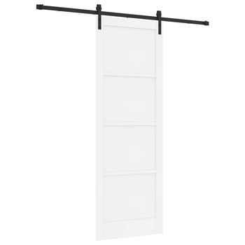 Puerta Corredera Blanco 83 X 232 Cm Madera De Pino Maciza Vidaxl