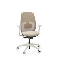 silla de oficina ergonomica para ordenador skandis tela  tejido de malla beige