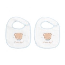 Set de 2 baberos rizo+pique Dream Big Azul