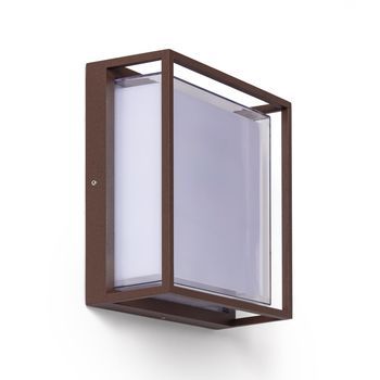 Aplique De Pared Exterior Led 20w Aluminio Cct Seleccionable Doble Difusor Arelien Large Óxido