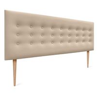 dhome cabecero de polipiel con 3 hileras de botones y patas cabezal tapizado cama lujo beige 150cm