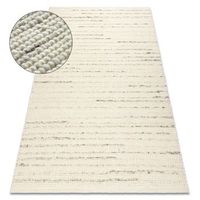 alfombra nepal 2100 blanco  naturales gris - lana de doble cara 120x170 cm