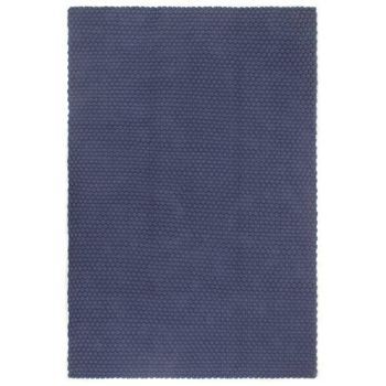 Alfombra Rectangular Algodón Azul Marino 160x230 Cm Vidaxl