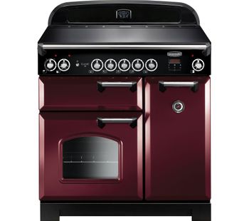 Rangemaster Classic 90 cm Electric Induction Range Cooker - Cranberry & Chrome, Cranberry