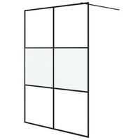 mampara de ducha vidrio esg semiesmerilado negro 140x195 cm vidaxl