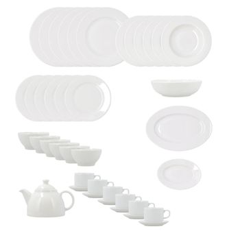 Vajilla 40 piezas porcelana blanca