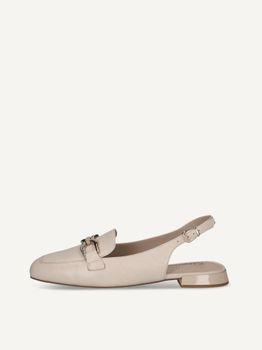 CAPRICE sling pumps, beige, made of Leather with Trapeze heel, Size 36